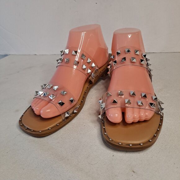 Steve Madden Shoes - Steve Madden Clear Studded Sandals Womens Size 9.5M Goth Metal